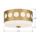 Crystorama Kirby 2 Light Black Forged Ceiling Mount