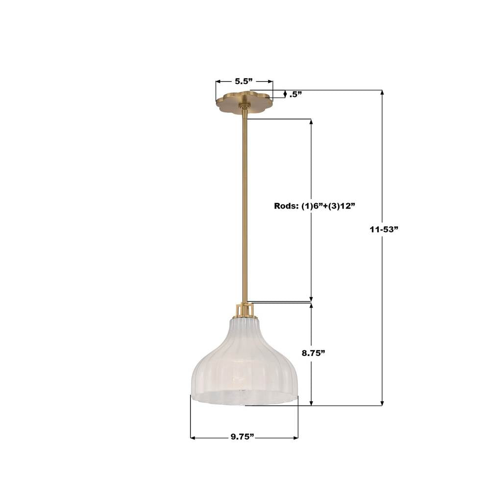 Crystorama LAY-303-LG Luxe Gold Layton 9.75'' Luxe Gold Pendant Image 3