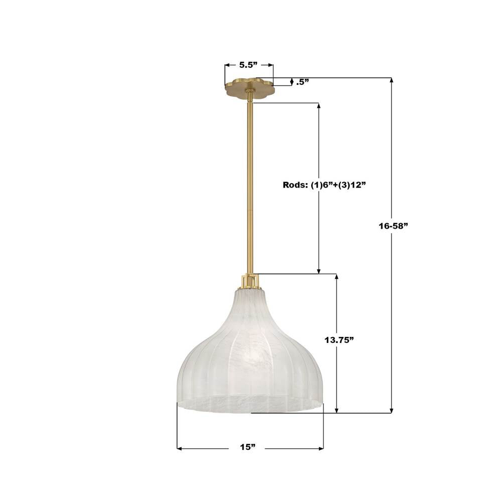 Crystorama LAY-305-LG Luxe Gold Layton 15'' Luxe Gold Pendant Image 3