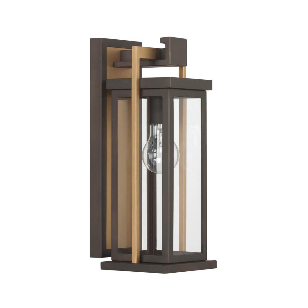Crystorama Lendel 6'' Twilight Bronze And Textured Gold Outdoor Sconce