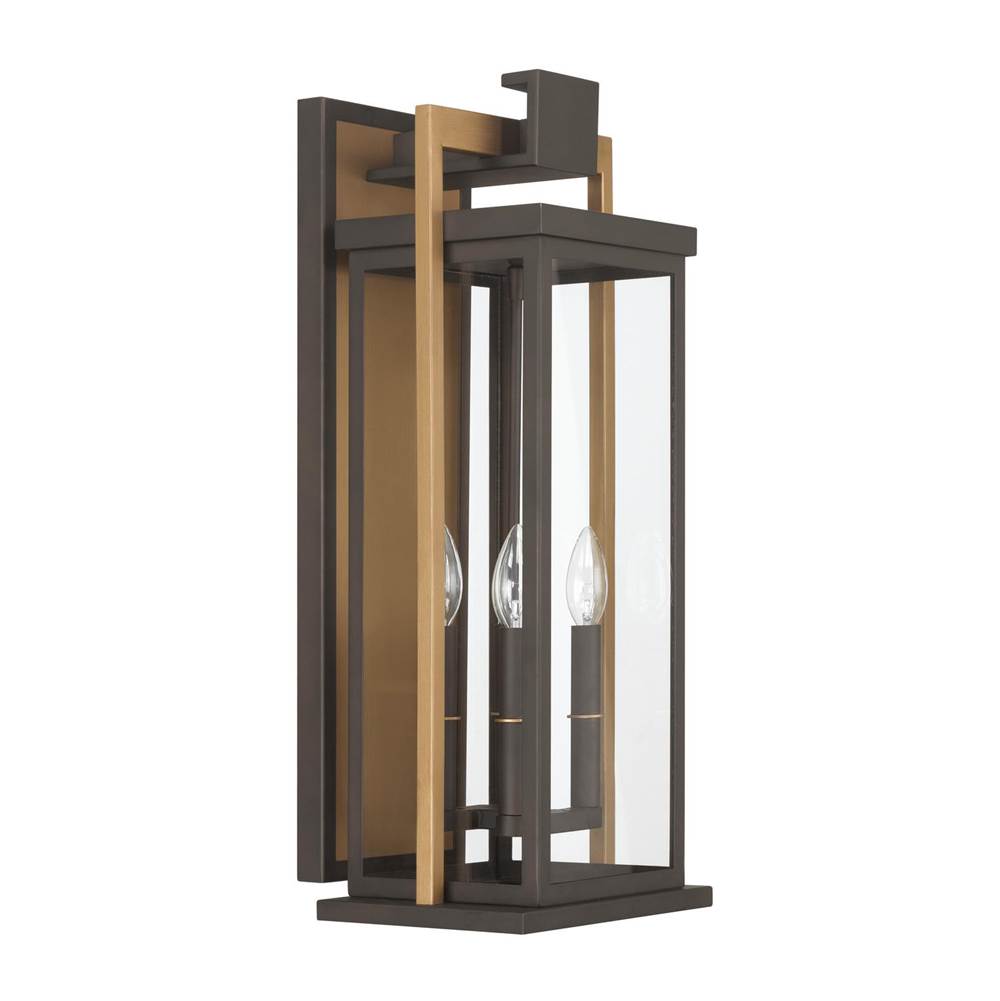 Crystorama Lendel 9.75'' Twilight Bronze And Textured Gold Outdoor Sconce
