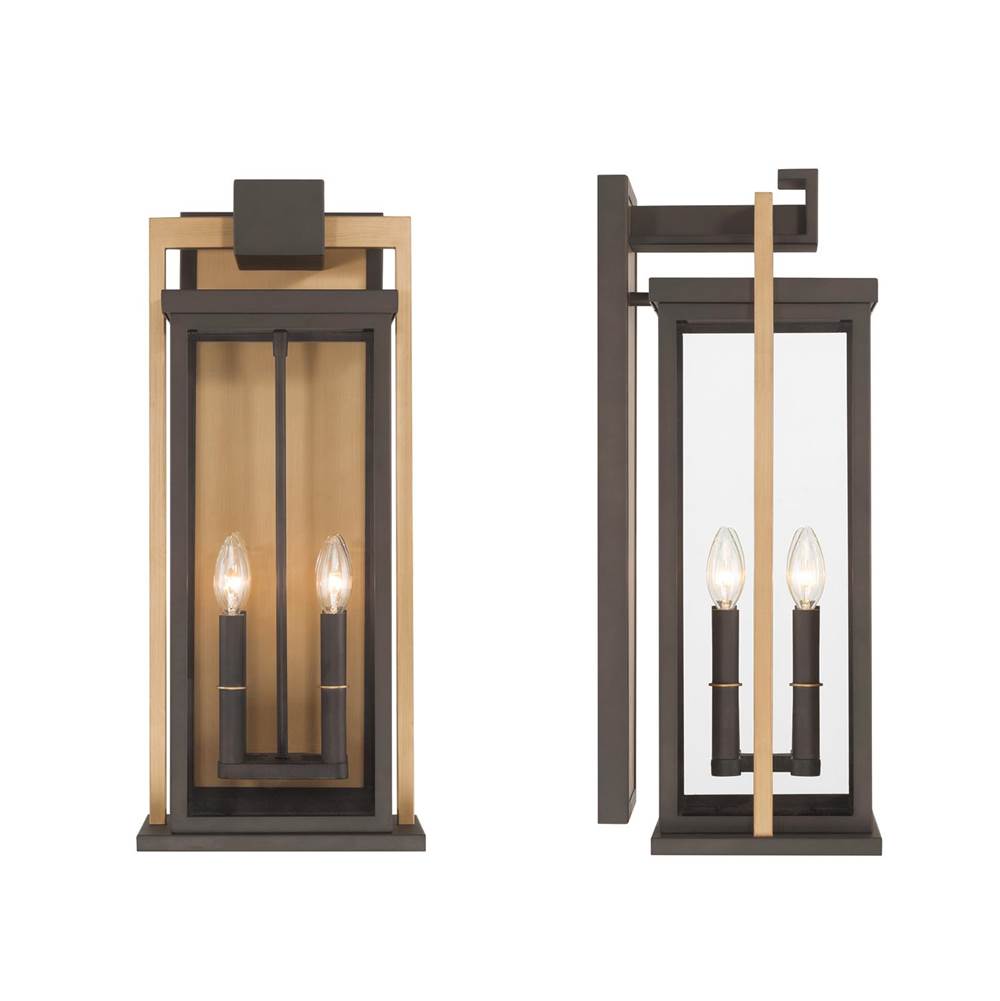 Crystorama LDL-904-TZ-TG Twilight Bronze,Textured Gold Lendel 9.75'' Twilight Bronze And Textured Gold Outdoor Sconce Image 2