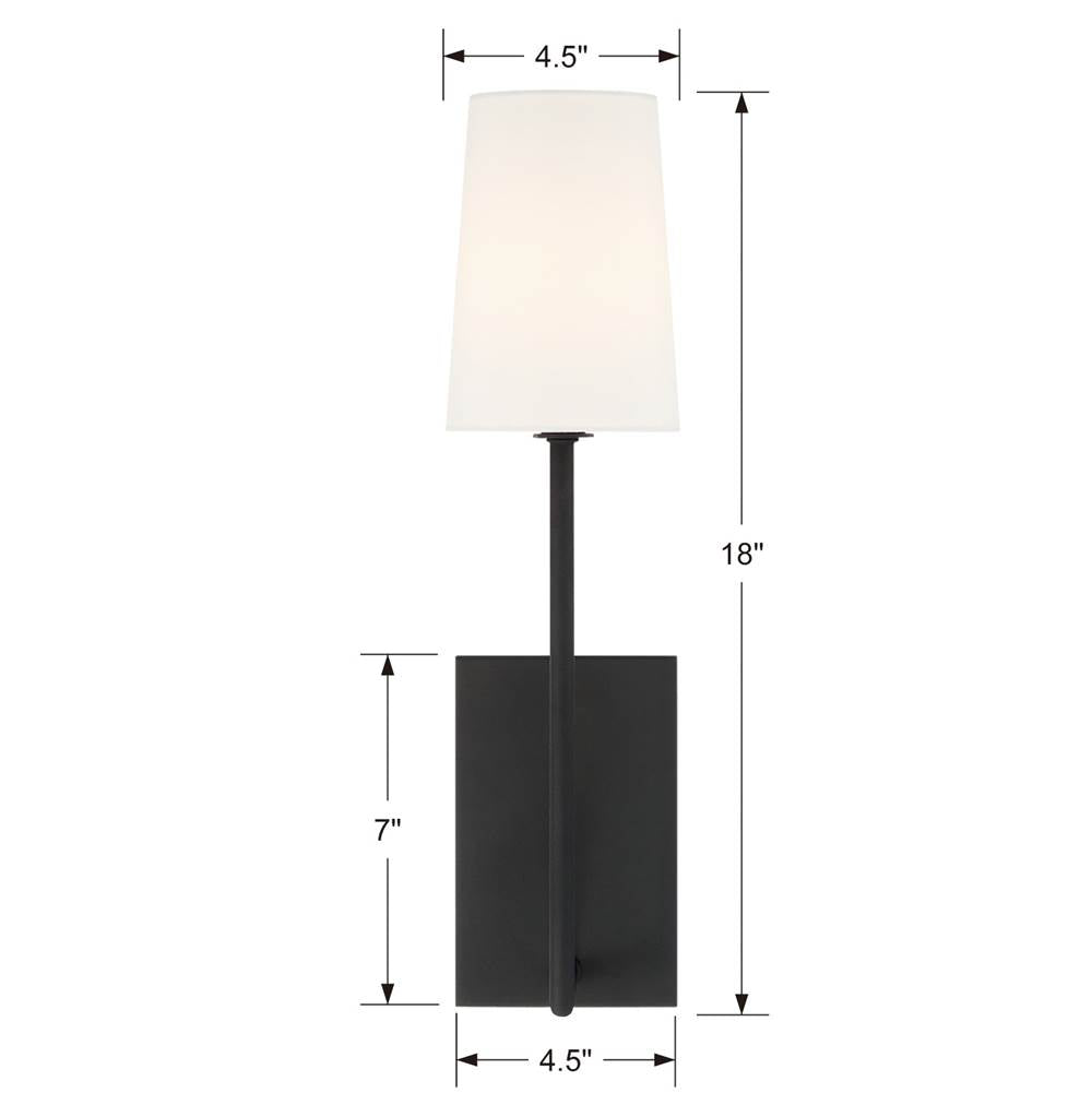 Crystorama LEN-251-BF Black Forged Lena 1 Light Black Forged Wall Mount Image 2