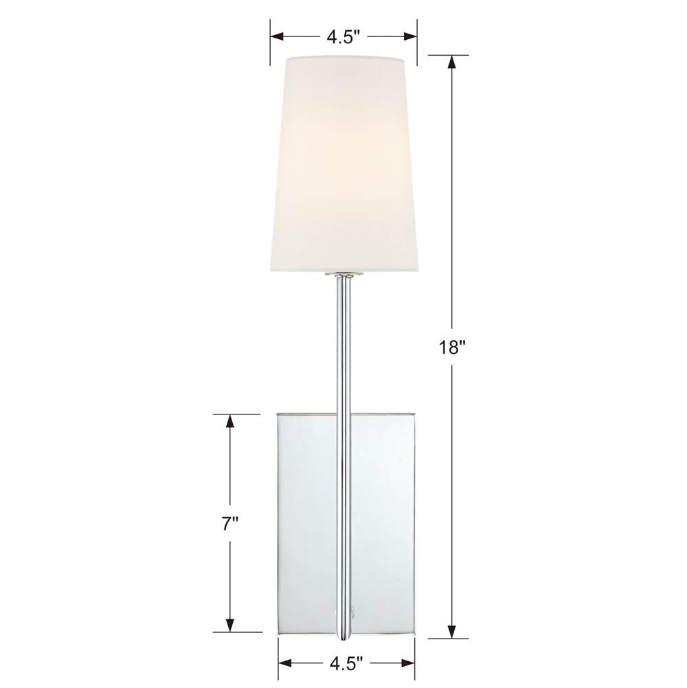Crystorama Lena 1 Light Black Forged Wall Mount
