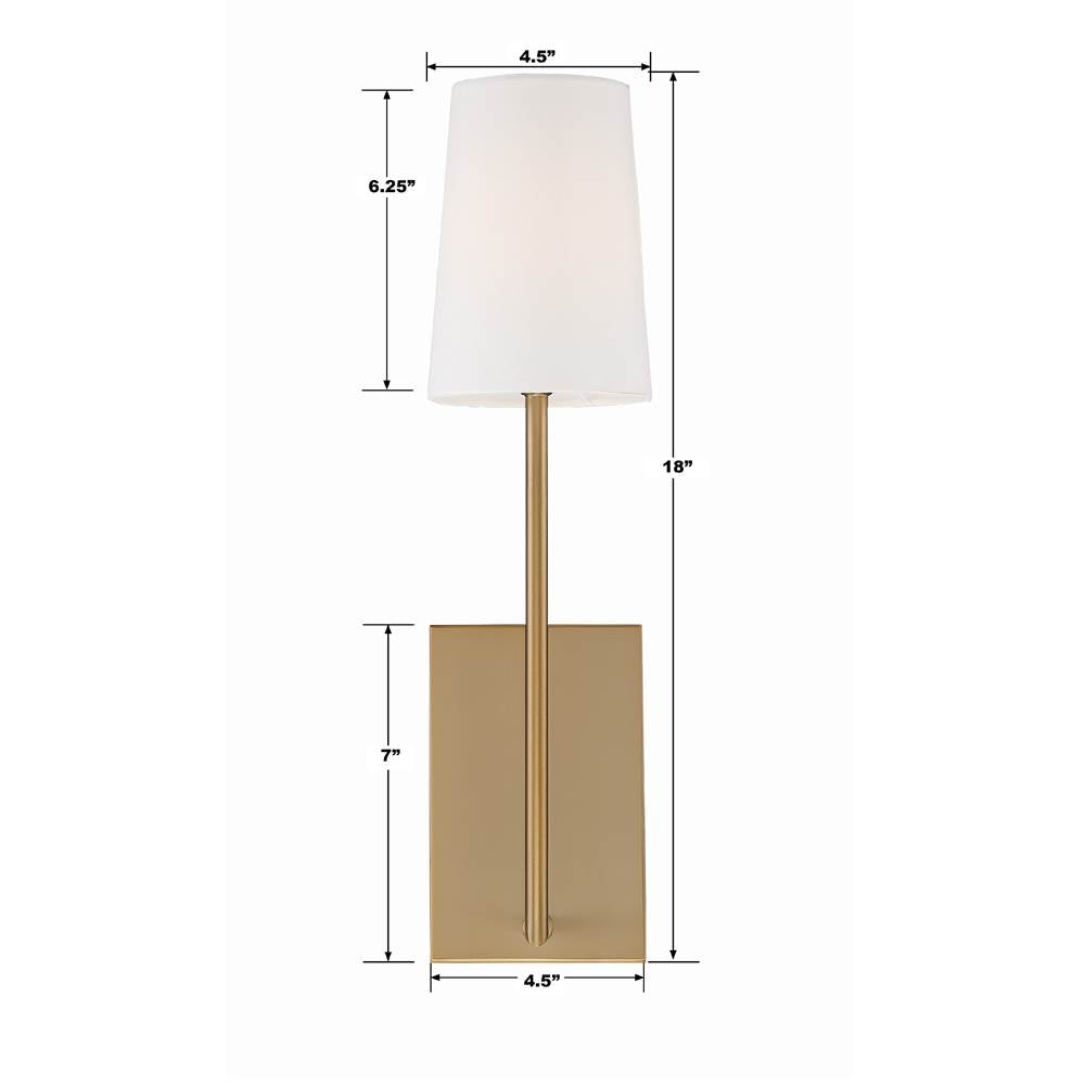 Crystorama LEN-251-VG Vibrant Gold Lena 1 Light Vibrant Gold Wall Mount Image 2