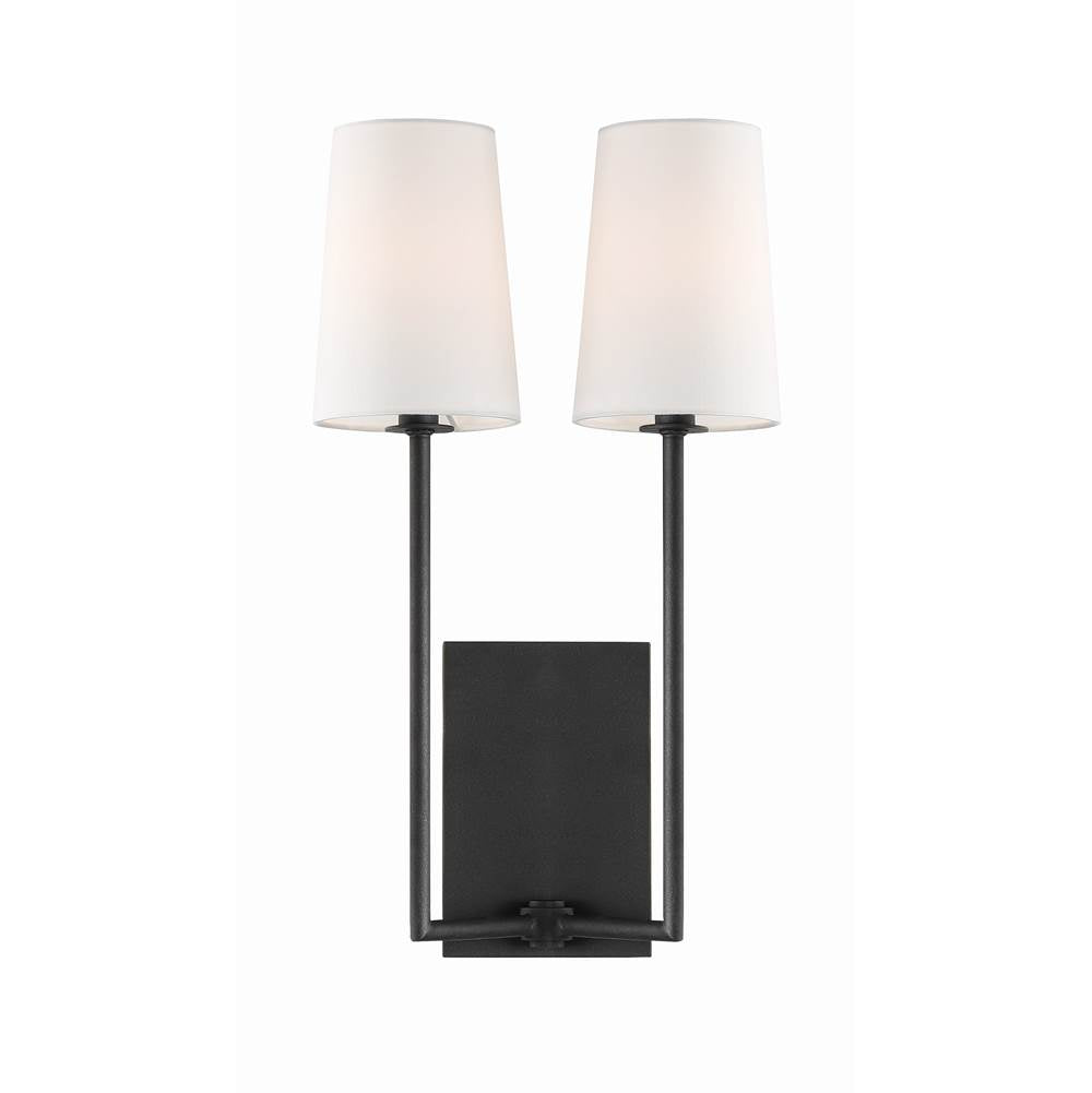 Crystorama LEN-252-BF Black Forged Lena 2 Light Black Forged Wall Mount Image 1