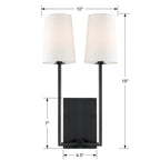Crystorama LEN-252-BF Black Forged Lena 2 Light Black Forged Wall Mount Image 2