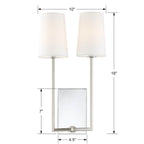 Crystorama Lena 2 Light Black Forged Wall Mount