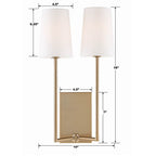 Crystorama LEN-252-VG Vibrant Gold Lena 2 Light Vibrant Gold Wall Mount Image 2