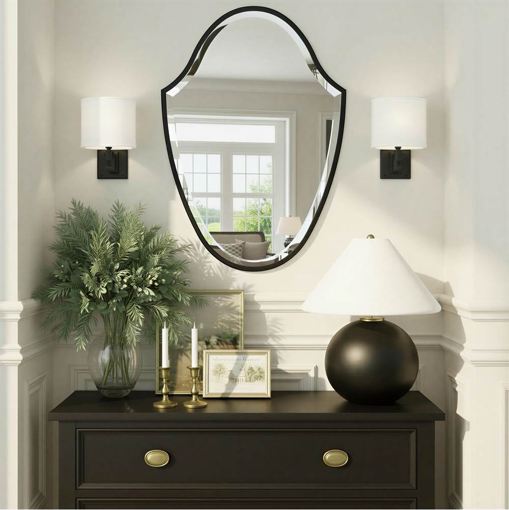 Crystorama LIN-M428-MK Matte Black Lindee 28'' Matte Black Mirror Image 3