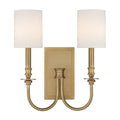 Crystorama LLO-482-AG Aged Brass Lloyd 2 Light Aged Brass Sconce Image 1