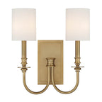 Crystorama LLO-482-AG Aged Brass Lloyd 2 Light Aged Brass Sconce Image 1