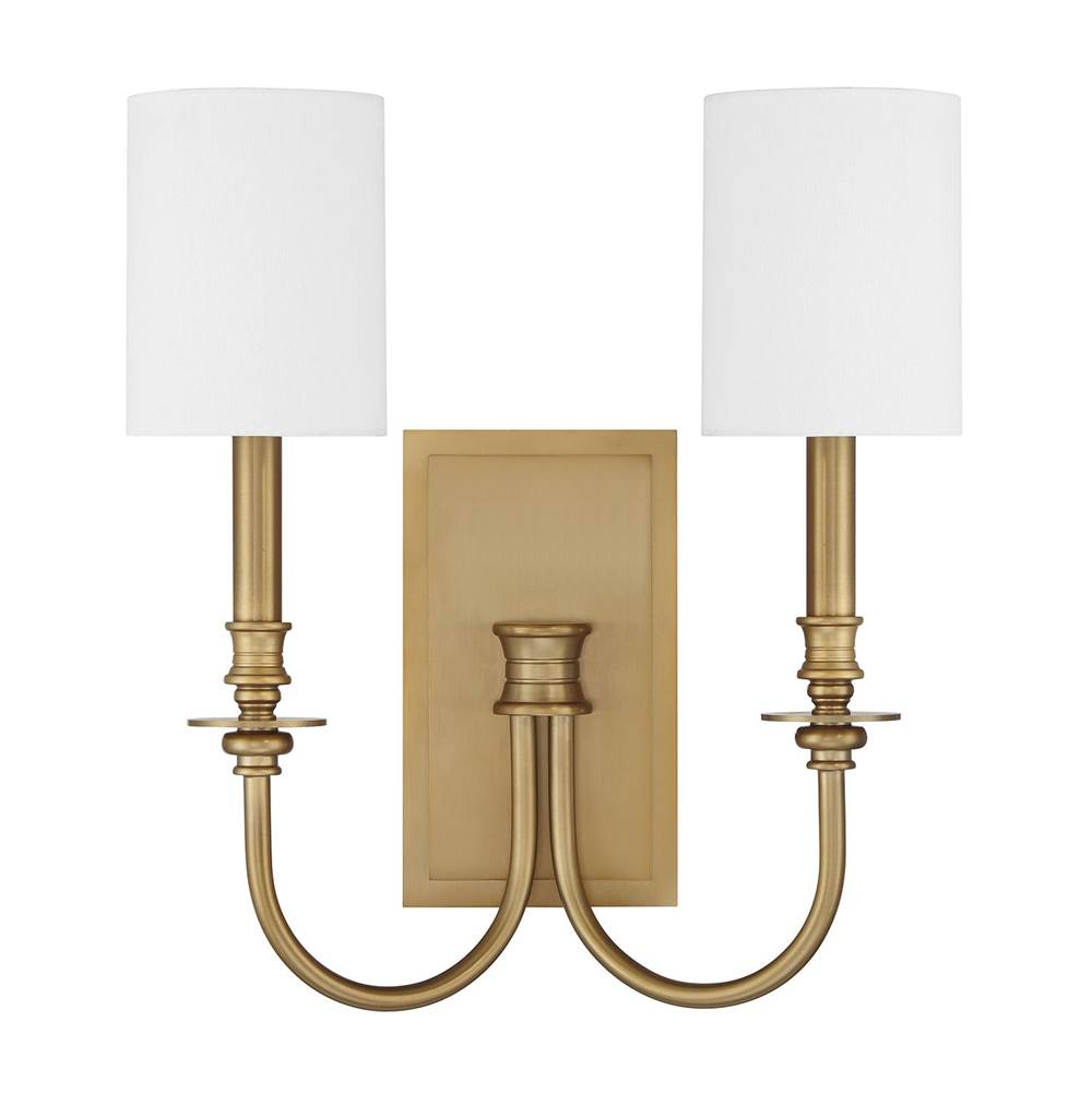 Crystorama Lloyd 2 Light Aged Brass Sconce