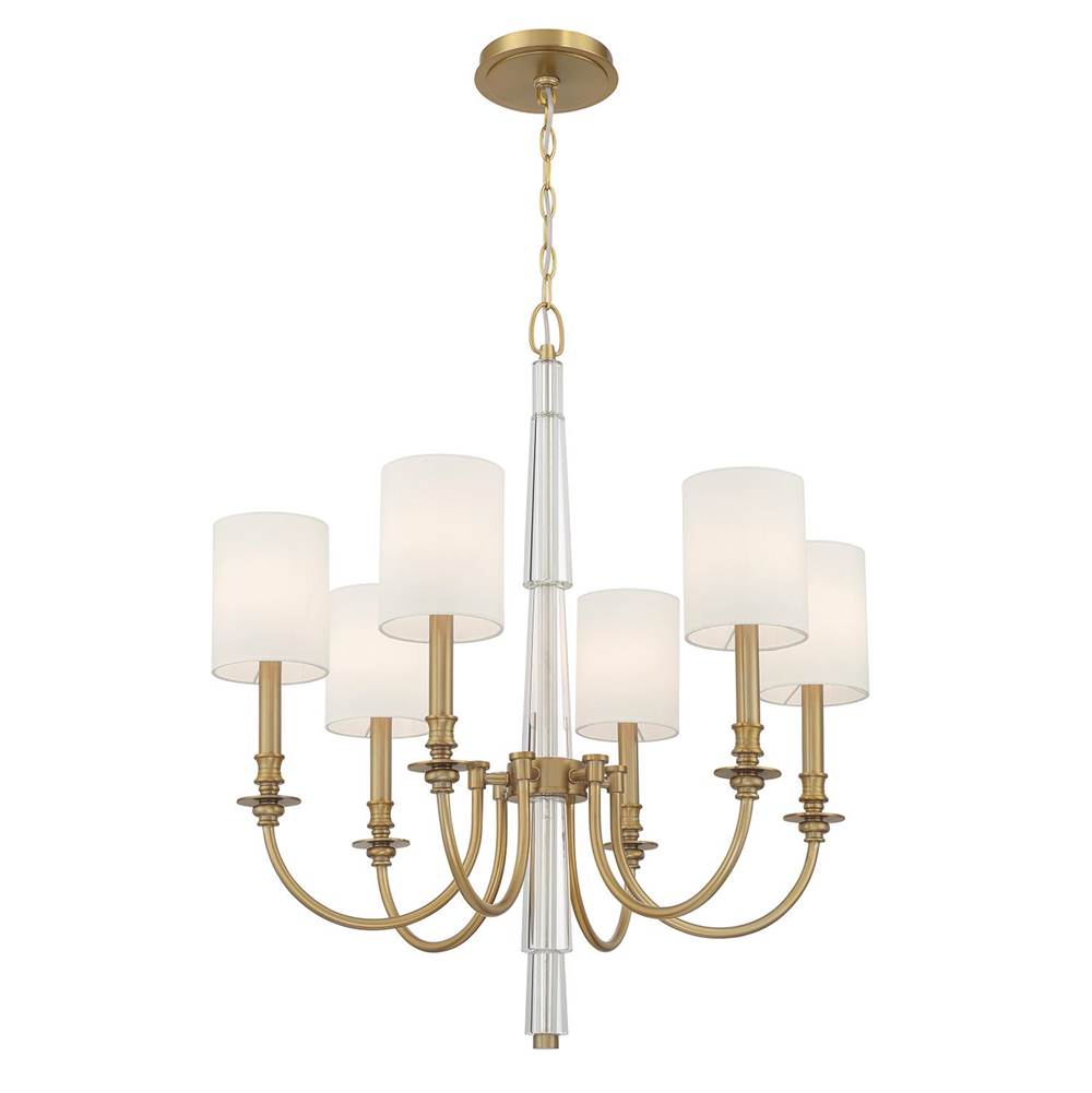 Crystorama LLO-486-AG Aged Brass Lloyd 6 Light Aged Brass Chandelier Image 1