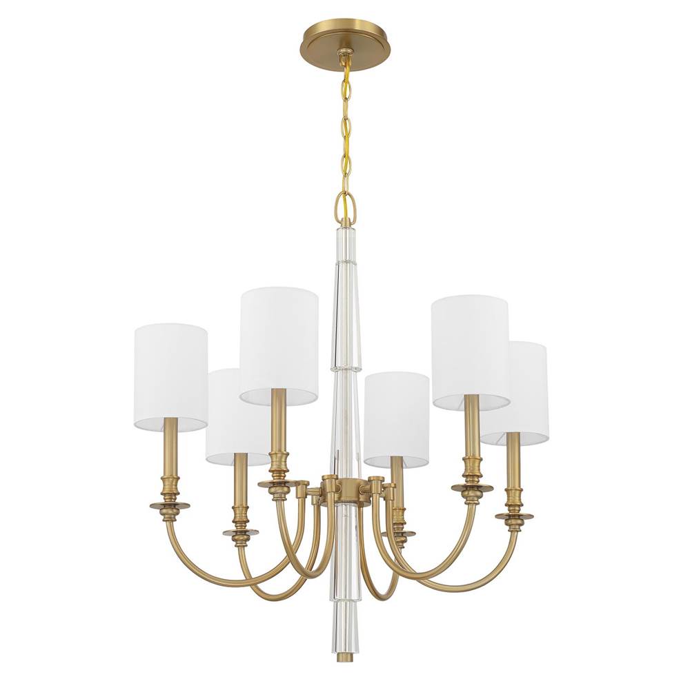 Crystorama Lloyd 6 Light Aged Brass Chandelier