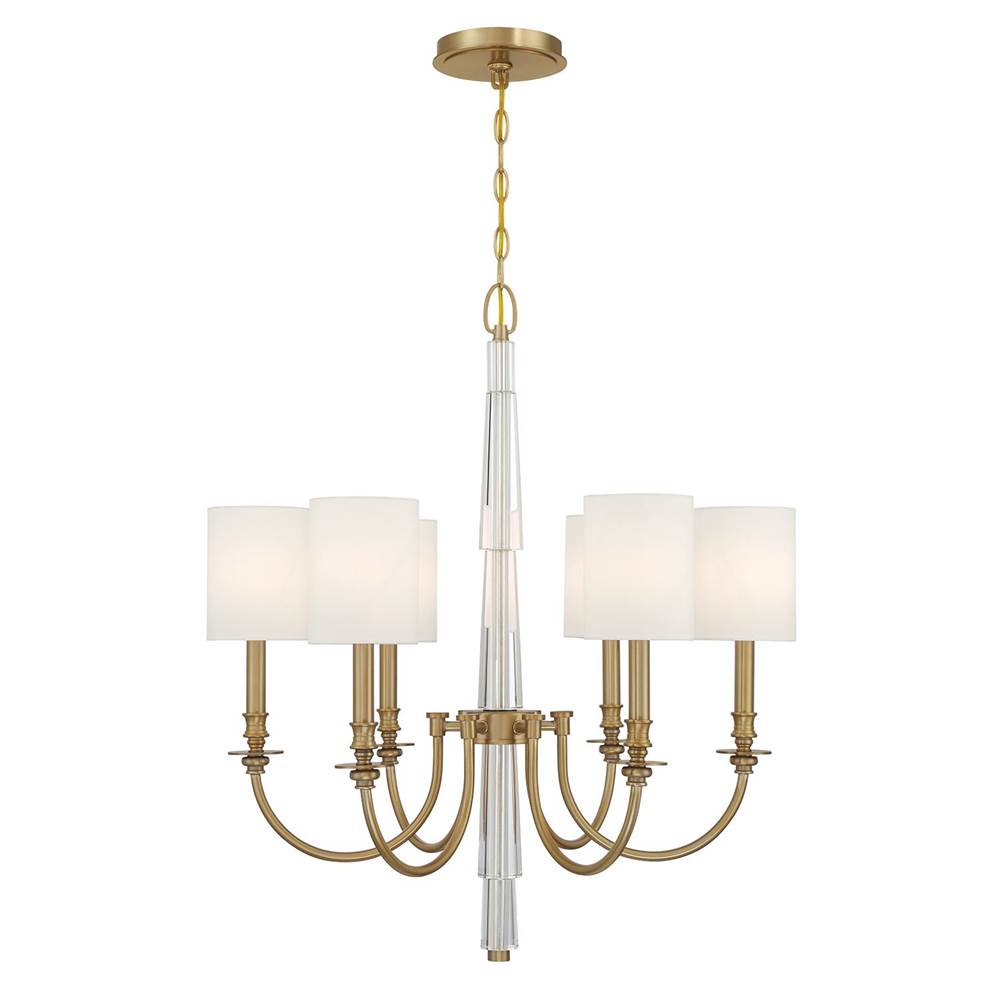 Crystorama LLO-486-AG Aged Brass Lloyd 6 Light Aged Brass Chandelier Image 5