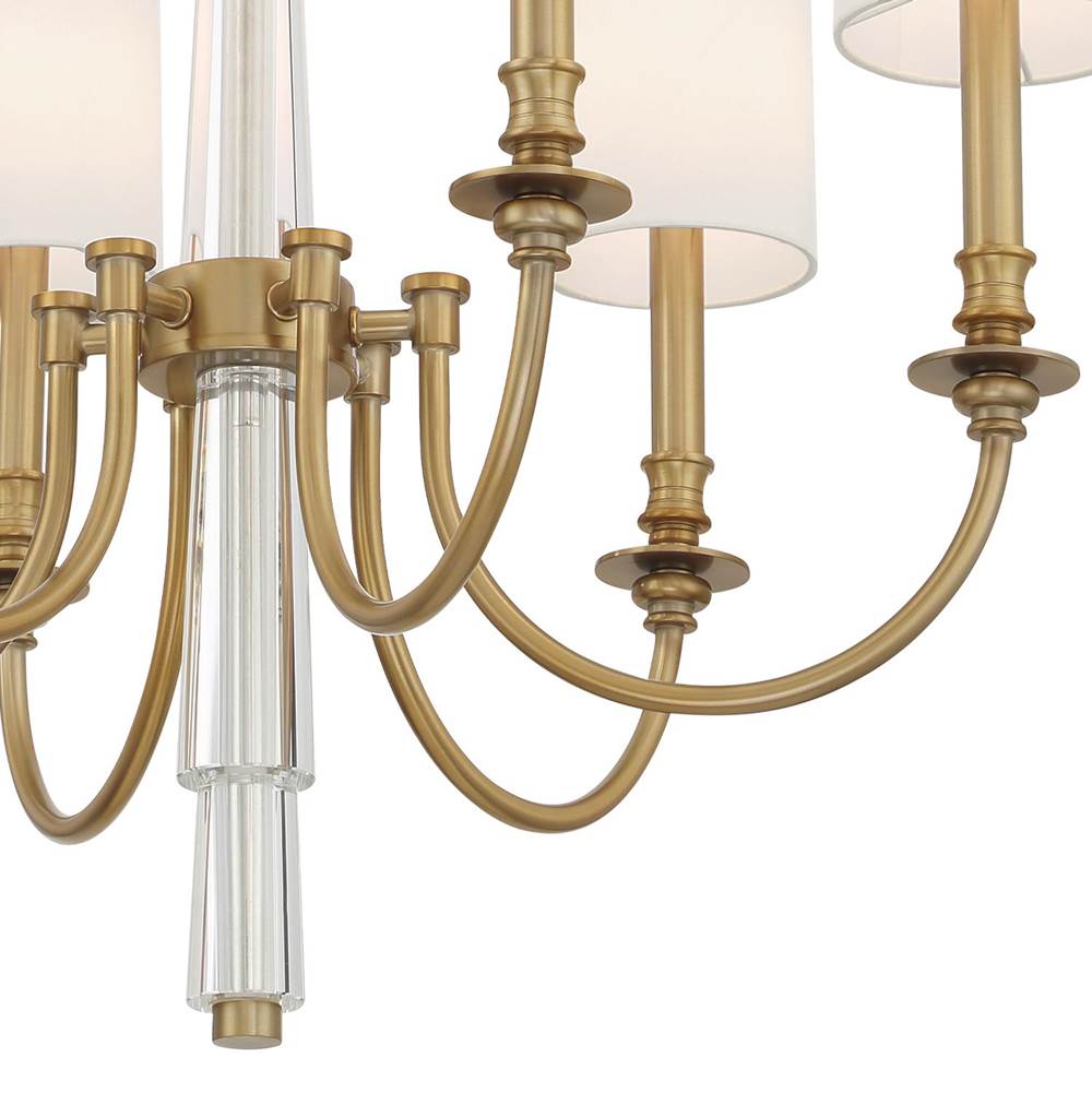 Crystorama LLO-486-AG Aged Brass Lloyd 6 Light Aged Brass Chandelier Image 3