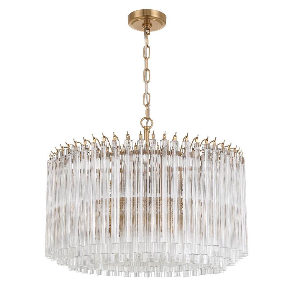 Crystorama Lofton 7 Light Aged Brass Chandelier