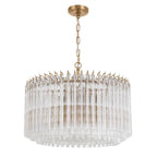 Crystorama Lofton 7 Light Aged Brass Chandelier