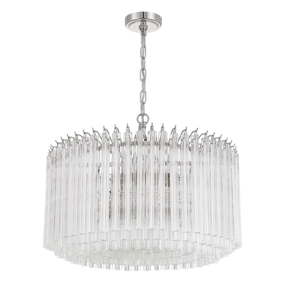 Crystorama Lofton 7 Light Aged Brass Chandelier