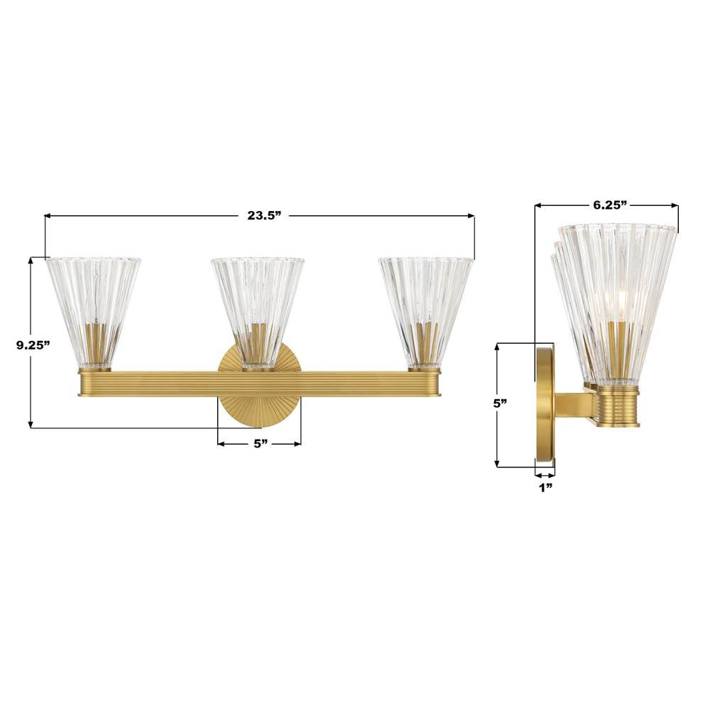 Crystorama LOT-703-LG Luxe Gold Lotus 23.5'' Luxe Gold Bathroom Vanity Image 3