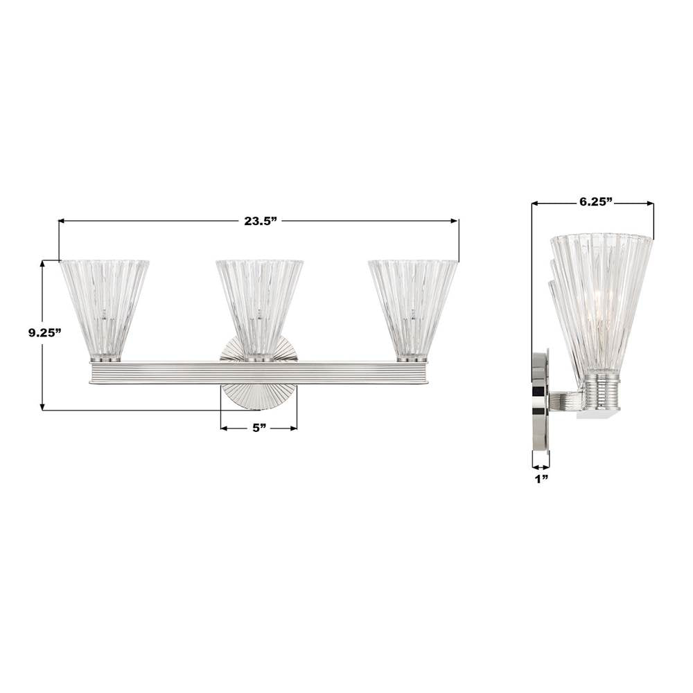Crystorama LOT-703-PN Polished Nickel Lotus 23.5'' Polished Nickel Bathroom Vanity Image 2