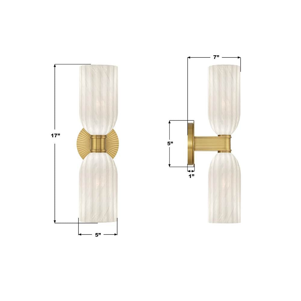 Crystorama LOT-712-LG Luxe Gold Lotus 5'' Luxe Gold Sconce Image 3