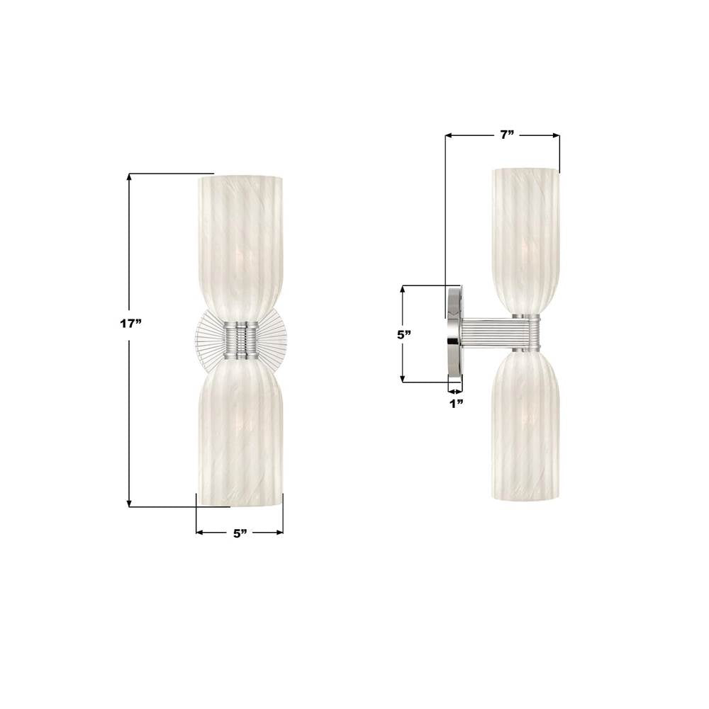 Crystorama LOT-712-PN Polished Nickel Lotus 5'' Polished Nickel Sconce Image 2