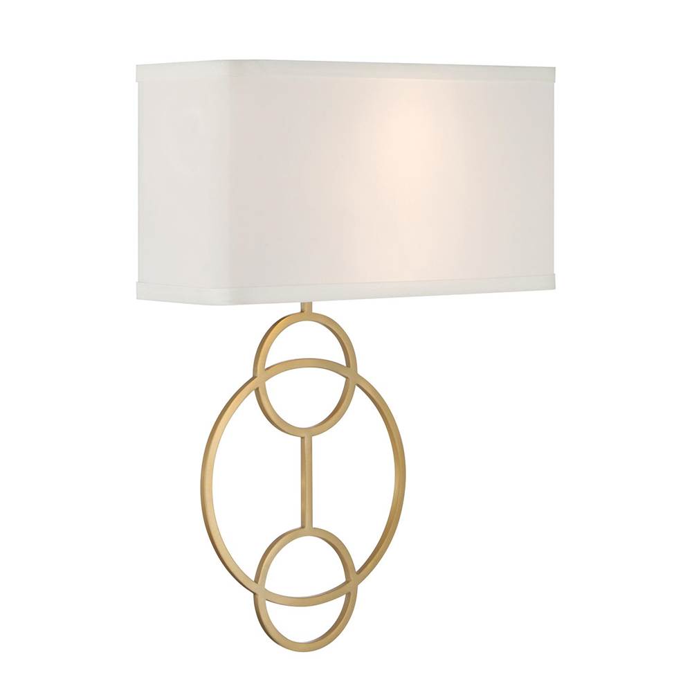 Crystorama LRL-992-VG-WH Vibrant Gold Laurel 2 Light Vibrant Gold Sconce Image 5