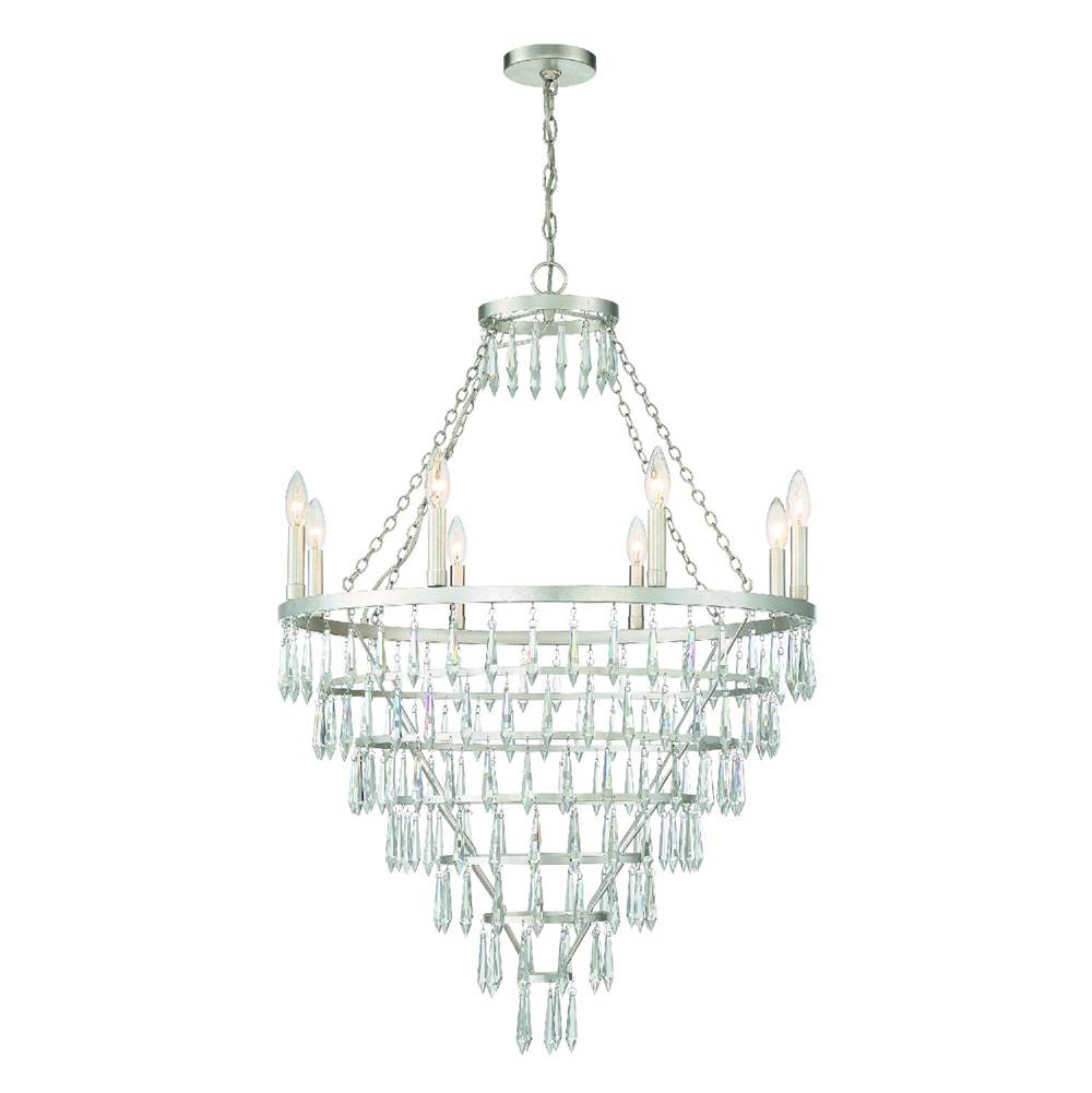 Crystorama LUC-A9068-SA Antique Silver Lucille 8 Light Antique Silver Chandelier Image 1