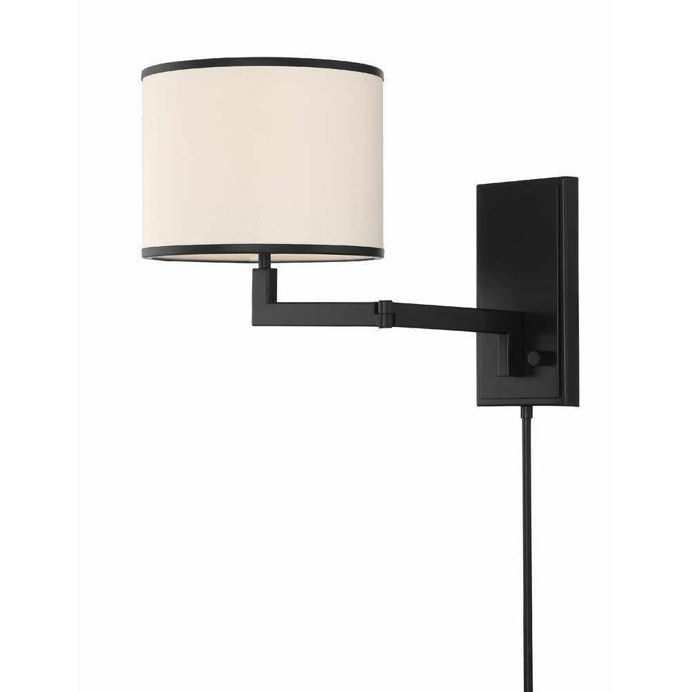 Crystorama MAD-B4101-MK Matte Black Madison 1 Light Matte Black Task Wall Mount Image 4