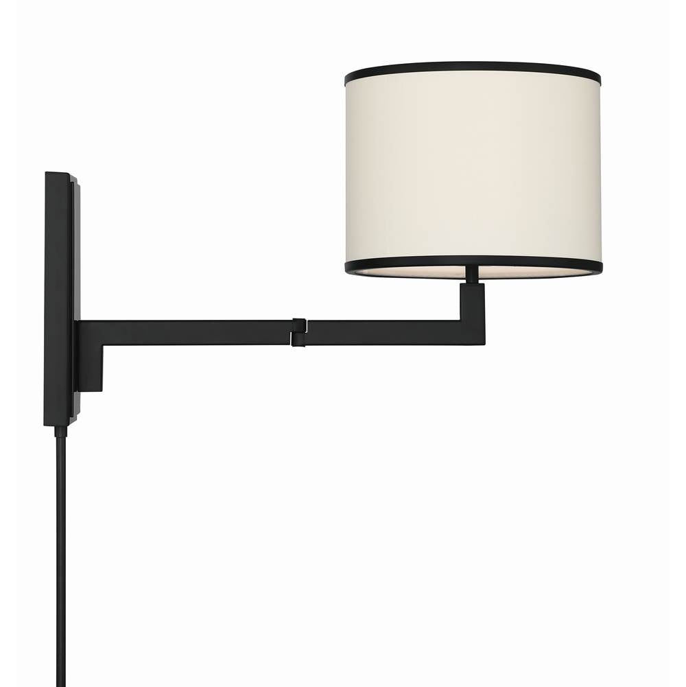 Crystorama MAD-B4101-MK Matte Black Madison 1 Light Matte Black Task Wall Mount Image 3