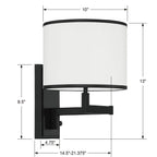 Crystorama MAD-B4101-MK Matte Black Madison 1 Light Matte Black Task Wall Mount Image 2