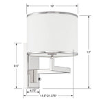 Crystorama MAD-B4101-PN Polished Nickel Madison 1 Light Polished Nickel Task Wall Mount Image 2