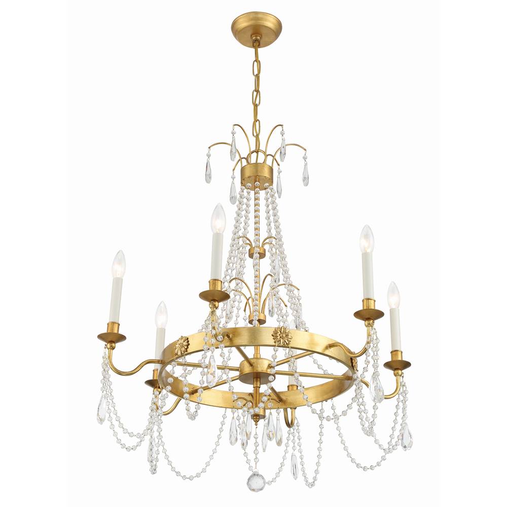 Crystorama MAI-18606-GA Antique Gold Maizey 6 Light Antique Gold Chandelier Image 3
