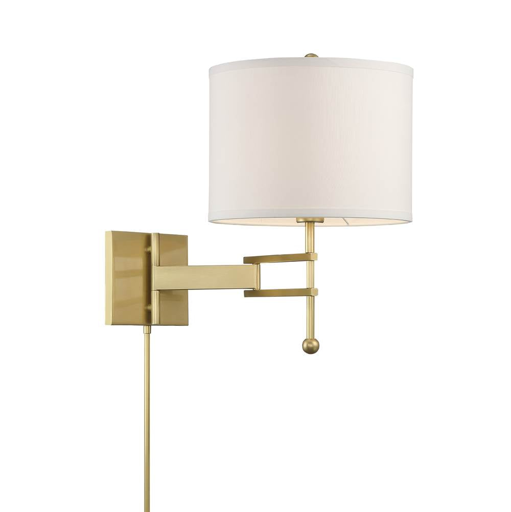 Crystorama MAR-A8031-AG Aged Brass Marshall 1 Light Aged Brass Wall Mount Image 6