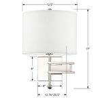 Crystorama MAR-A8031-PN Polished Nickel Marshall 1 Light Polished Nickel Wall Mount Image 2