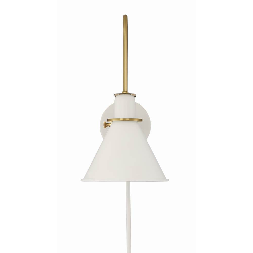 Crystorama Medford 1 Light Matte Black Wall Mount