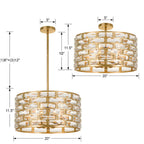 Crystorama Meridian 6 Light Antique Gold Ceiling Mount