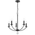 Crystorama MIL-8005-BK Black Mila 5 Light Black Chandelier Image 1