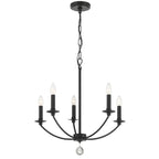 Crystorama MIL-8005-BK Black Mila 5 Light Black Chandelier Image 1