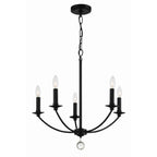 Crystorama Mila 5 Light Black Chandelier