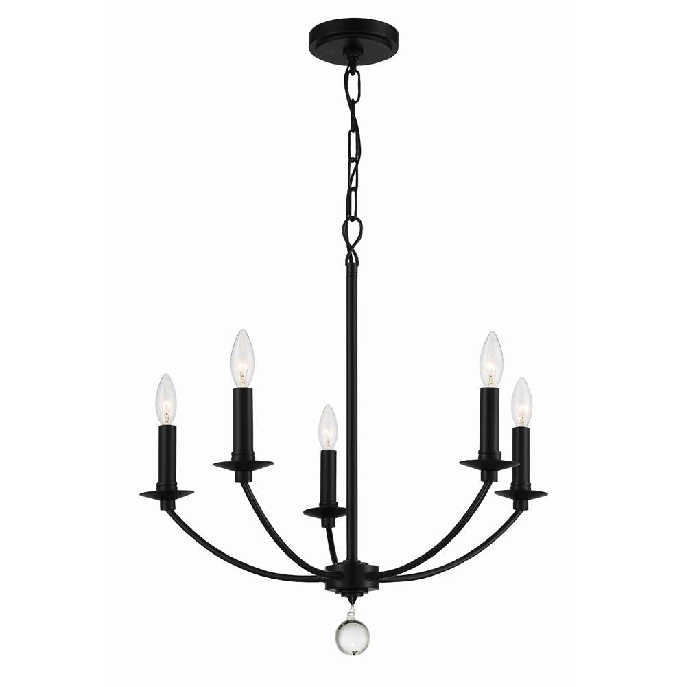 Crystorama Mila 5 Light Black Chandelier
