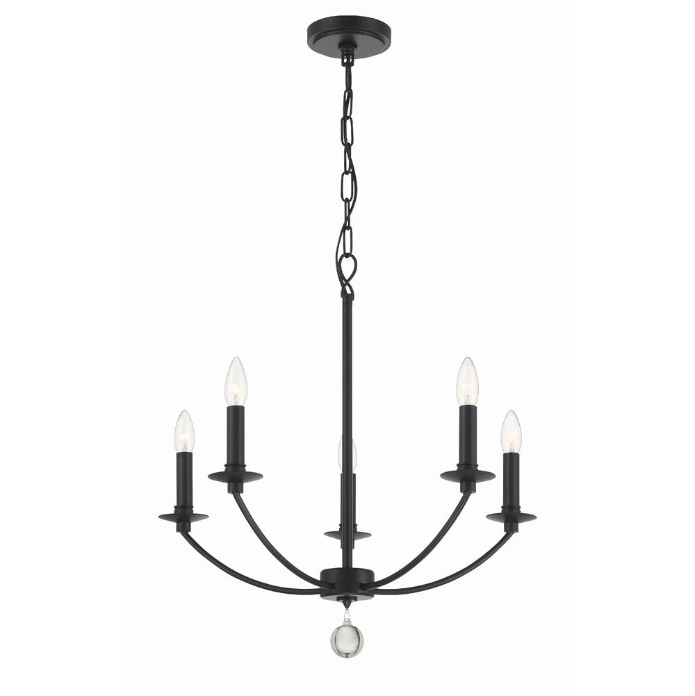 Crystorama MIL-8005-BK Black Mila 5 Light Black Chandelier Image 5