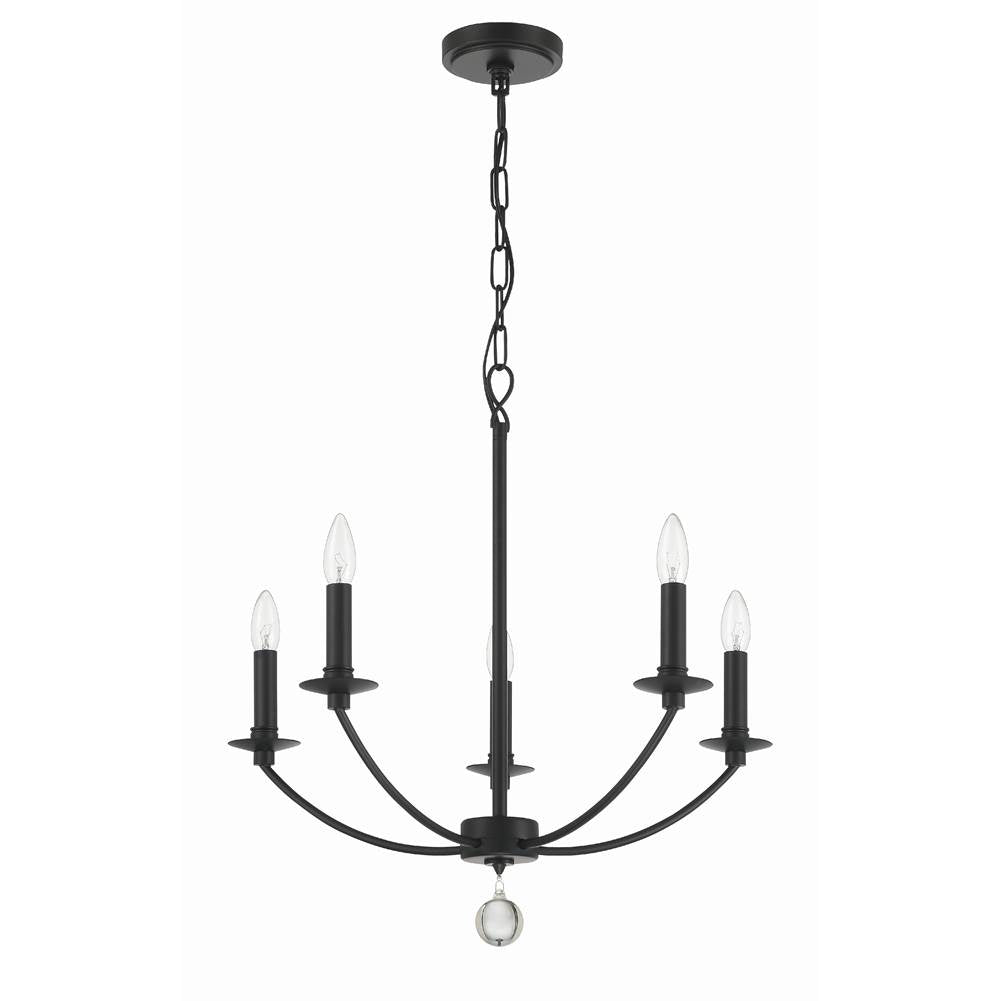 Crystorama MIL-8005-BK Black Mila 5 Light Black Chandelier Image 4