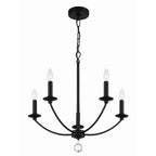 Crystorama MIL-8005-BK Black Mila 5 Light Black Chandelier Image 3