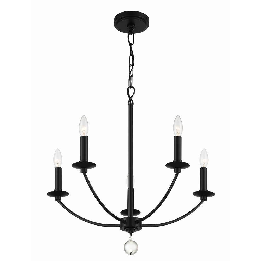 Crystorama MIL-8005-BK Black Mila 5 Light Black Chandelier Image 3