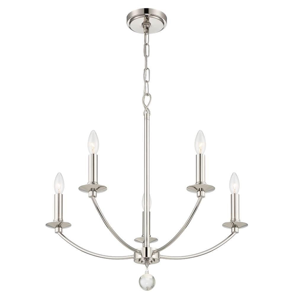 Crystorama Mila 5 Light Black Chandelier
