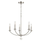Crystorama MIL-8005-PN Polished Nickel Mila 5 Light Polished Nickel Chandelier Image 3