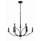 Crystorama MIL-8009-BK Black Mila 9 Light Black Chandelier Image 1